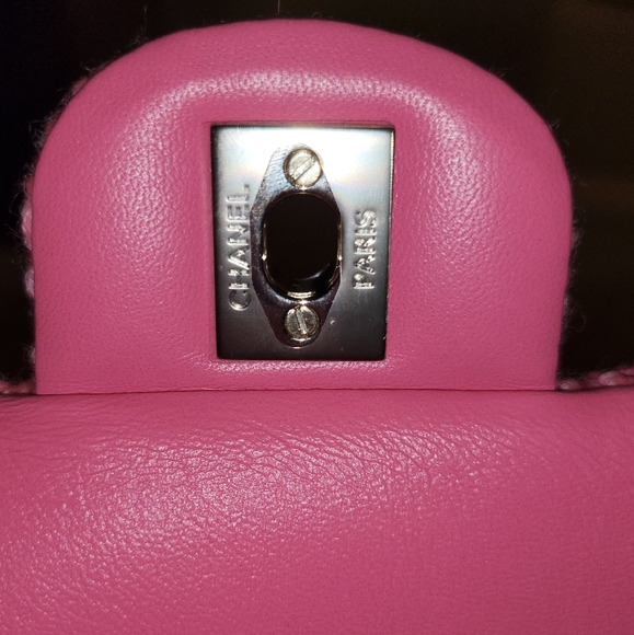 Chanel Classic Rectangular Mini Flap 22K Pink Tweed Light Gold tone Hardware - Picture 12 of 14